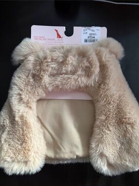 Plush Faux Fur Dog Coat - Beige